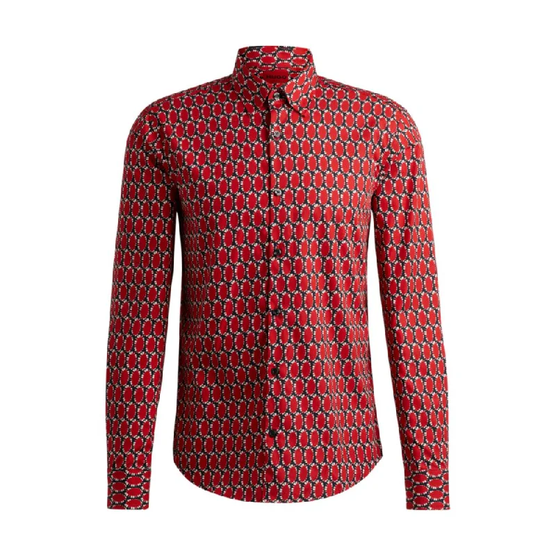 Men's plus - size pocket t - shirts with a classic lookSlim-fit shirt in abstract-printed cotton poplin Men's plus - size pocket t - shirts with a classic lookSlim-fit shirt in abstract-printed cotton poplin