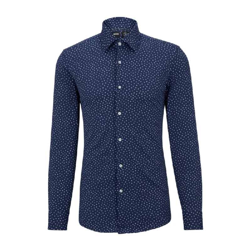 Men's polo t - shirts with a contrast collar for a preppy lookSlim-fit shirt in patterned performance-stretch fabric Men's polo t - shirts with a contrast collar for a preppy lookSlim-fit shirt in patterned performance-stretch fabric