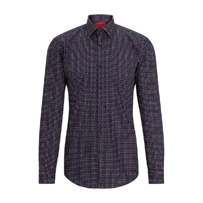 Men's ribbed t - shirts with a textured finish for added styleSlim-fit shirt in printed cotton poplin Men's ribbed t - shirts with a textured finish for added styleSlim-fit shirt in printed cotton poplin