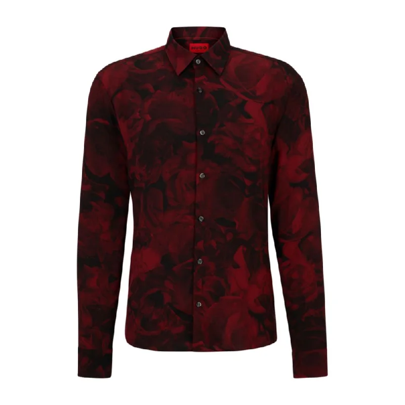 Men's plus - size pocket t - shirts with a classic lookSlim-fit shirt in rose-print canvas Men's plus - size pocket t - shirts with a classic lookSlim-fit shirt in rose-print canvas