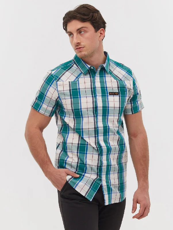Men's lightweight performance t - shirts for running marathonsStavo Short Sleeve Check Shirt Men's lightweight performance t - shirts for running marathonsStavo Short Sleeve Check Shirt