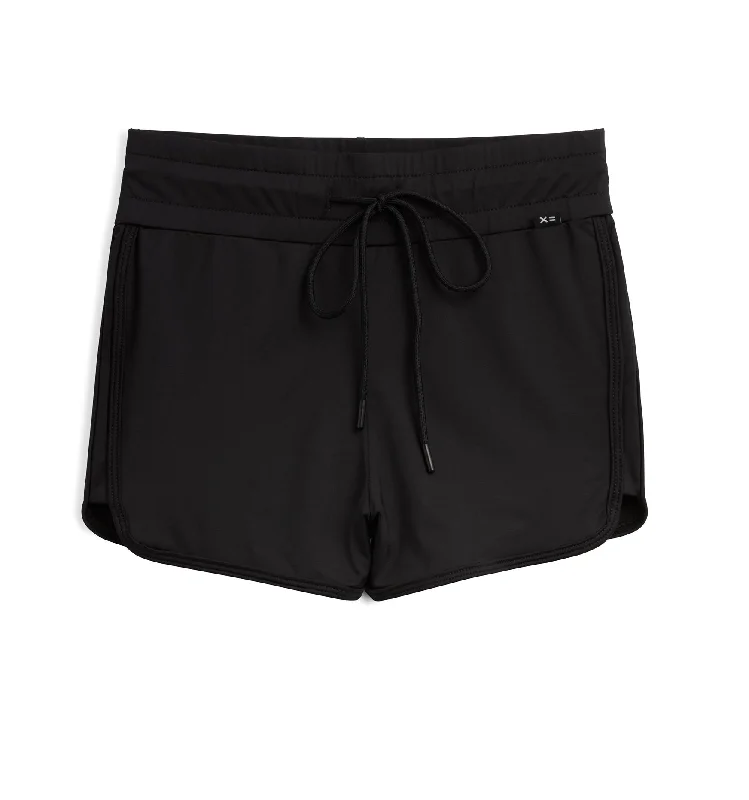 Swim High Waisted Boy Short - Black