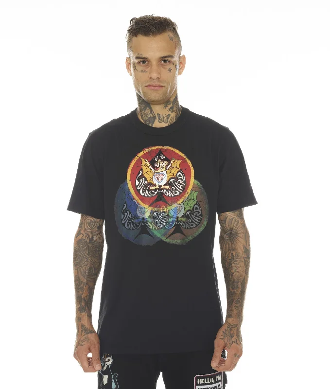 Men's short - sleeve linen t - shirts for summer beach outingsT-SHIRT SHORT SLEEVE CREW NECK TEE "LUCKY BASTARD ACE" IN BLACK Men's short - sleeve linen t - shirts for summer beach outingsT-SHIRT SHORT SLEEVE CREW NECK TEE "LUCKY BASTARD ACE" IN BLACK