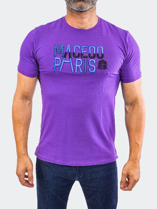 Men's eco - friendly recycled t - shirts for sustainable fashion choicesTee Colossal Purple Men's eco - friendly recycled t - shirts for sustainable fashion choicesTee Colossal Purple