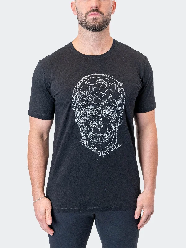 Men's tie - dye t - shirts with a bohemian styleTee ScribbleSkull Black