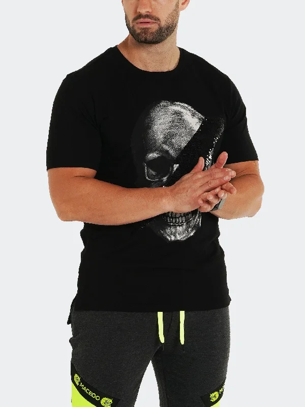 Men's organic cotton crew - neck t - shirts for everyday comfortTee SkullDisco Black Men's organic cotton crew - neck t - shirts for everyday comfortTee SkullDisco Black