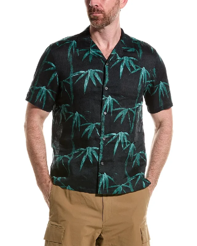 Men's thermal t - shirts with a high - neck design for cold weatherTheory Irving Linen Shirt Men's thermal t - shirts with a high - neck design for cold weatherTheory Irving Linen Shirt
