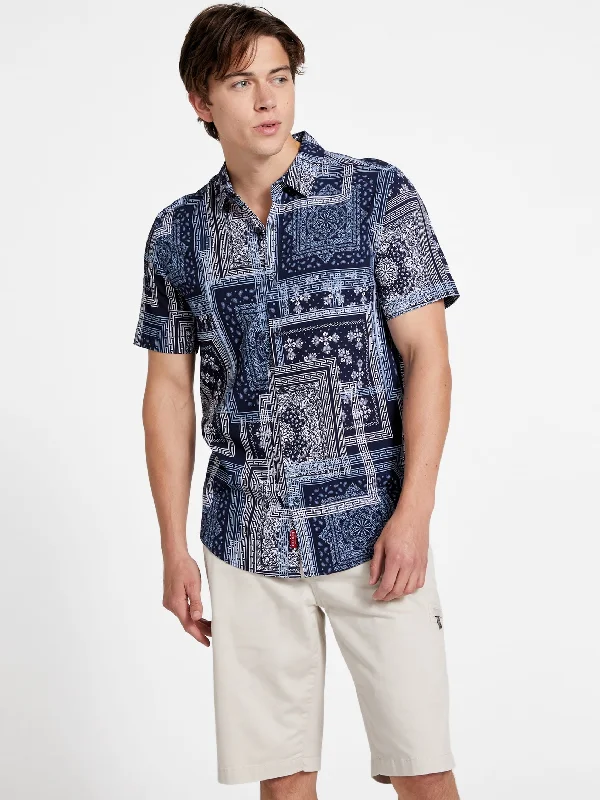 Men's long - sleeve henley t - shirts with button - down placketsTimo Bandana Shirt