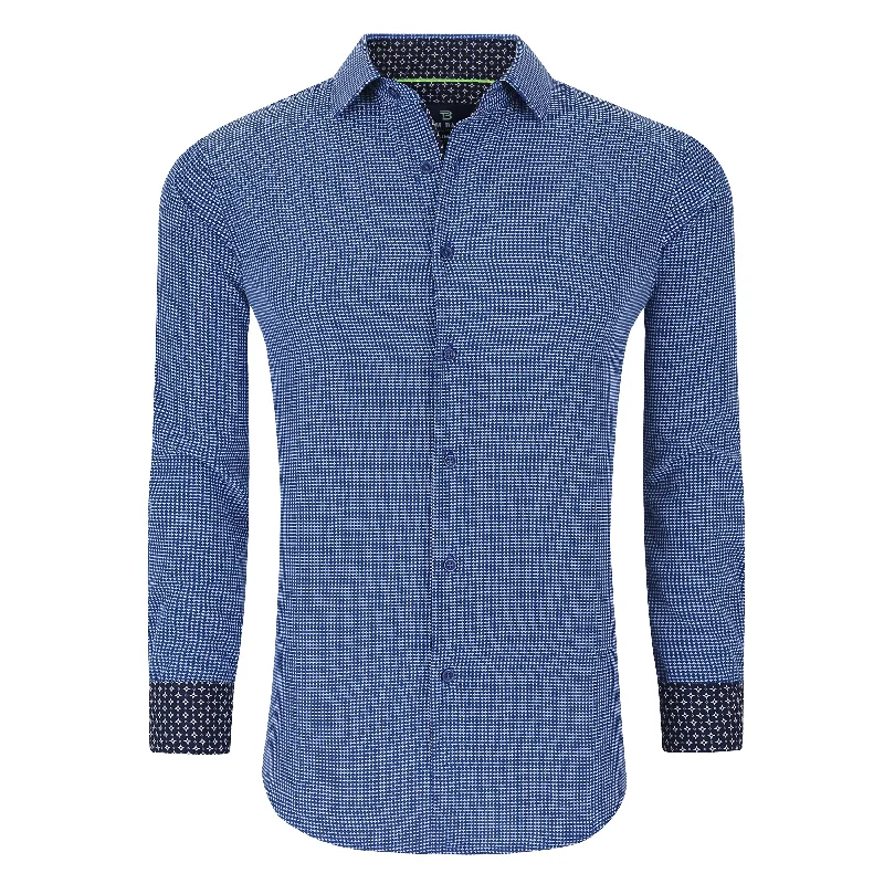 Men's long - sleeve henley t - shirts with button - down placketsTom Baine Slim Fit Performance Long Sleeve Geometric Button Down Men's long - sleeve henley t - shirts with button - down placketsTom Baine Slim Fit Performance Long Sleeve Geometric Button Down