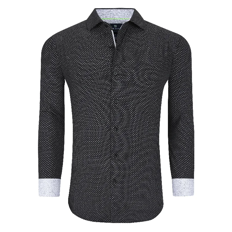Men's plus - size pocket t - shirts with a classic lookTom Baine Slim Fit Performance Long Sleeve Geometric Button Down Men's plus - size pocket t - shirts with a classic lookTom Baine Slim Fit Performance Long Sleeve Geometric Button Down