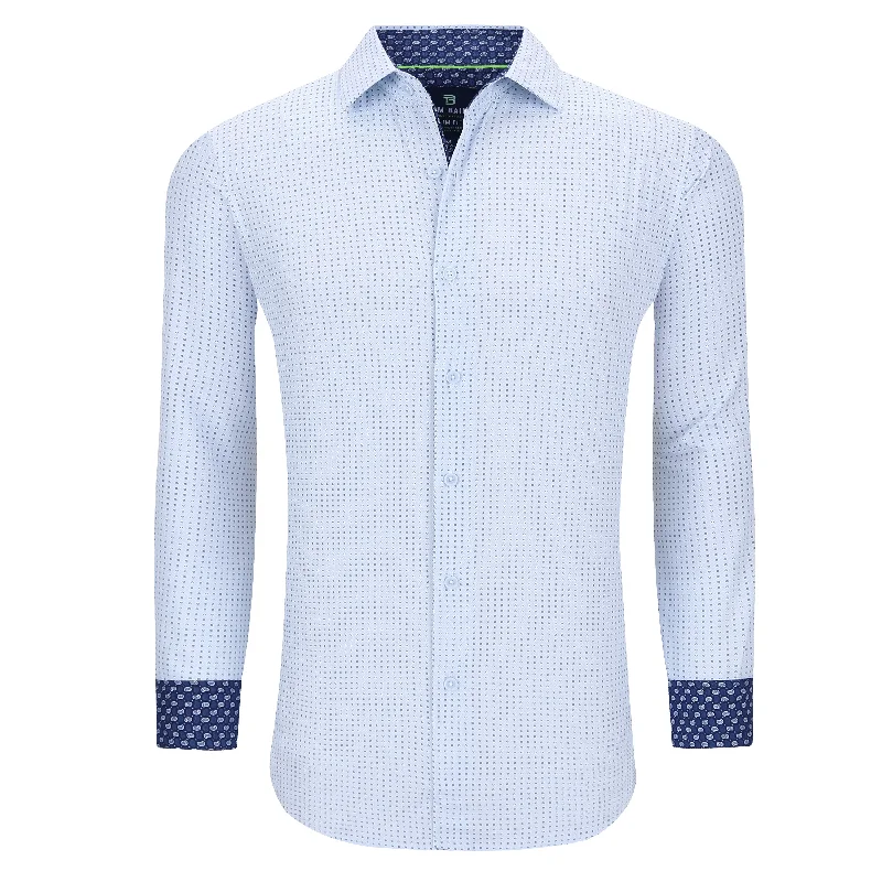 Men's lightweight performance t - shirts for running marathonsTom Baine Slim Fit Performance Long Sleeve Geometric Button Down Men's lightweight performance t - shirts for running marathonsTom Baine Slim Fit Performance Long Sleeve Geometric Button Down