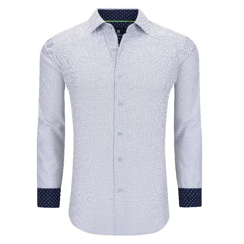 Men's eco - friendly recycled t - shirts for sustainable fashion choicesTom Baine Slim Fit Performance Long Sleeve Geometric Button Down Men's eco - friendly recycled t - shirts for sustainable fashion choicesTom Baine Slim Fit Performance Long Sleeve Geometric Button Down