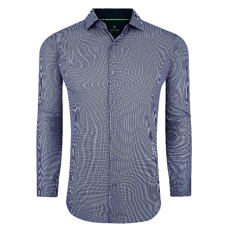Men's button - front t - shirts with a unique artistic printTom Baine Slim Fit Performance Long Sleeve Mini Plaid Button Down Men's button - front t - shirts with a unique artistic printTom Baine Slim Fit Performance Long Sleeve Mini Plaid Button Down