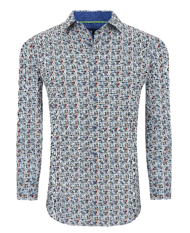 Men's antimicrobial t - shirts for odor - free freshness during travelTom Baine Slim Fit Performance Long Sleeve Printed Button Down Men's antimicrobial t - shirts for odor - free freshness during travelTom Baine Slim Fit Performance Long Sleeve Printed Button Down