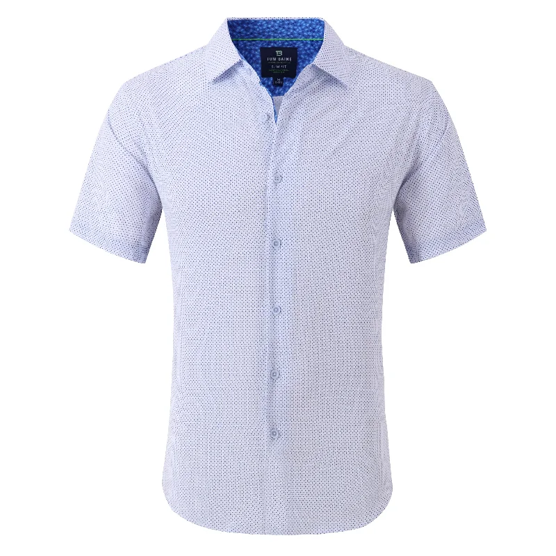 Men's thermal t - shirts with a high - neck design for cold weatherTom Baine Slim Fit Performance Short Sleeve Geometric Button Down Men's thermal t - shirts with a high - neck design for cold weatherTom Baine Slim Fit Performance Short Sleeve Geometric Button Down