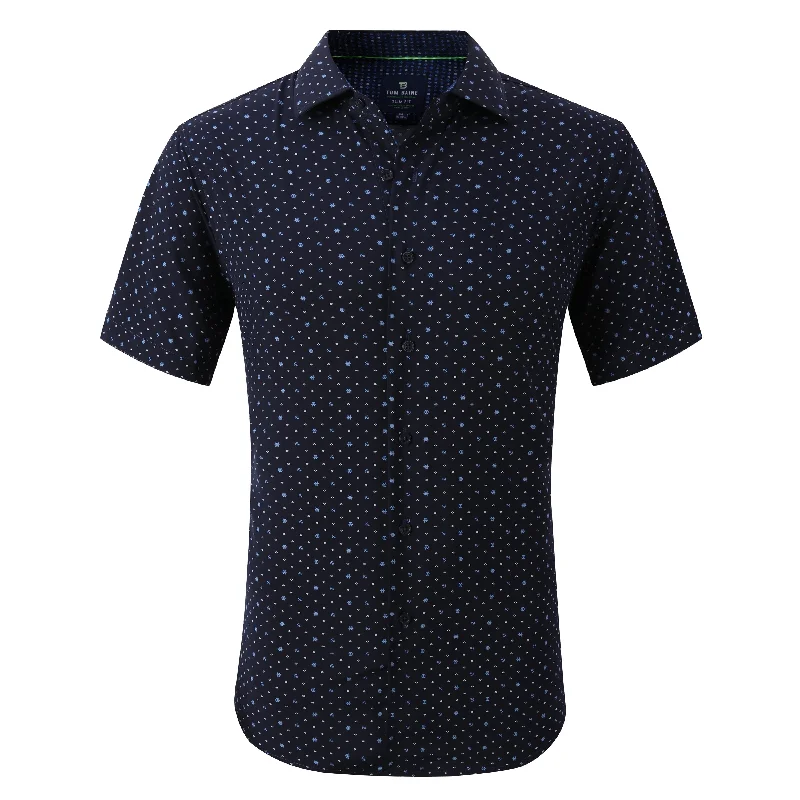 Men's lightweight performance t - shirts for running marathonsTom Baine Slim Fit Performance Short Sleeve Geometric Button Down Men's lightweight performance t - shirts for running marathonsTom Baine Slim Fit Performance Short Sleeve Geometric Button Down