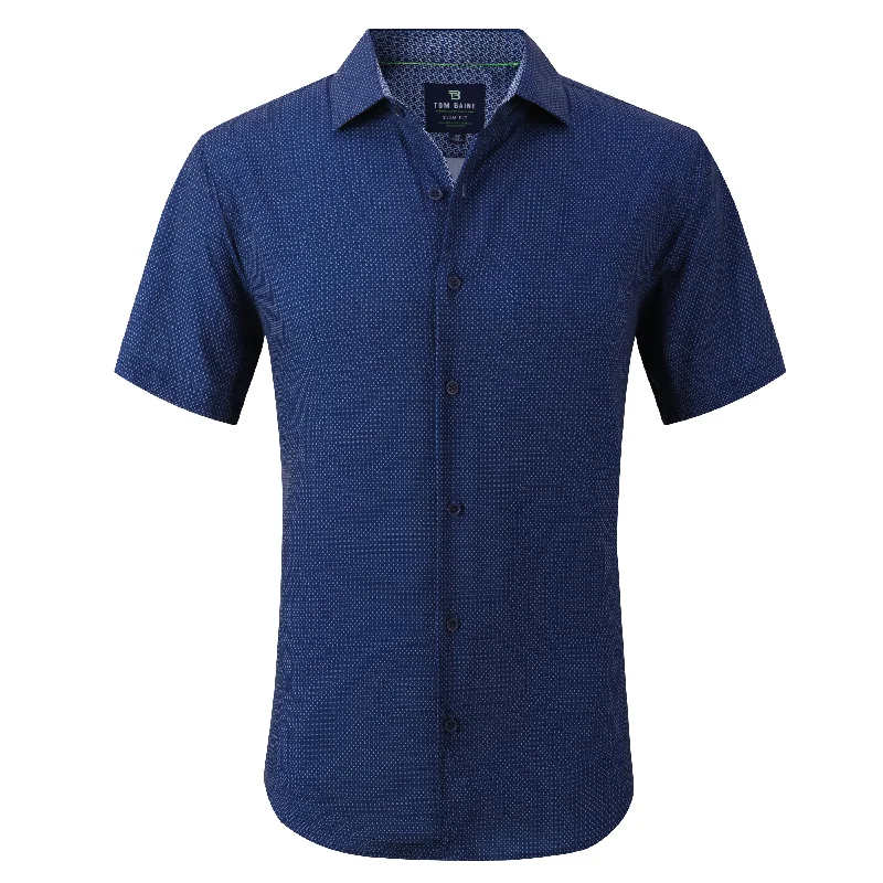 Men's mock - neck t - shirts with a modern and sleek styleTom Baine Slim Fit Performance Short Sleeve Geometric Button Down Men's mock - neck t - shirts with a modern and sleek styleTom Baine Slim Fit Performance Short Sleeve Geometric Button Down