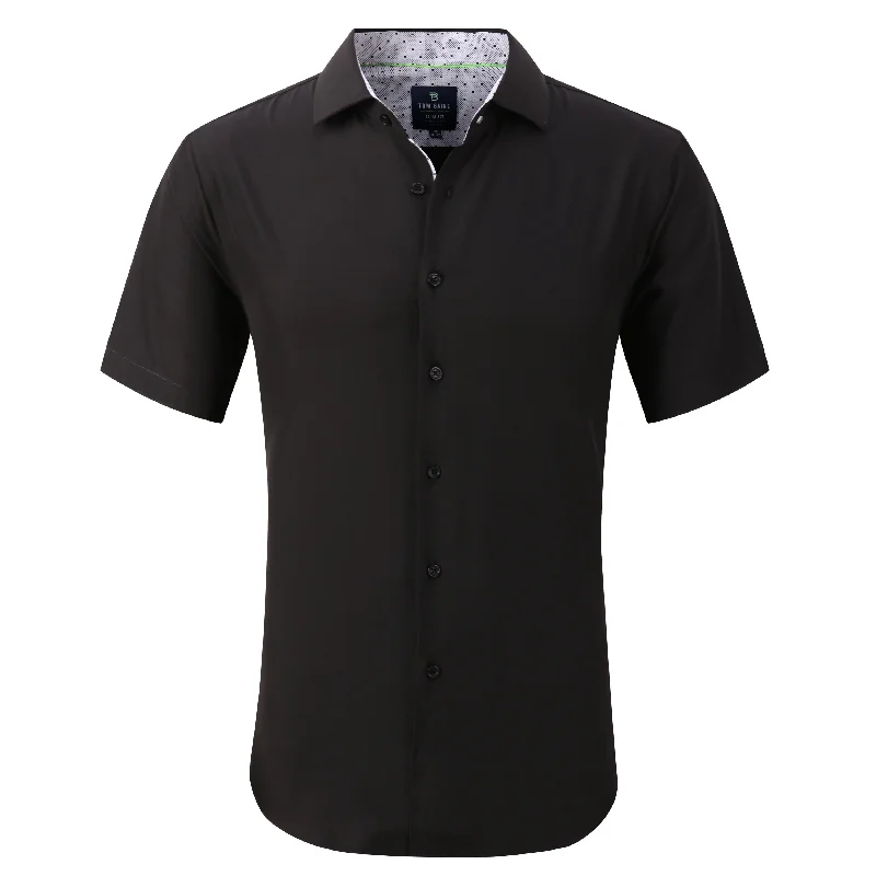 Men's ribbed t - shirts with a textured finish for added styleTom Baine Slim Fit Performance Short Sleeve Solid Button Down Men's ribbed t - shirts with a textured finish for added styleTom Baine Slim Fit Performance Short Sleeve Solid Button Down