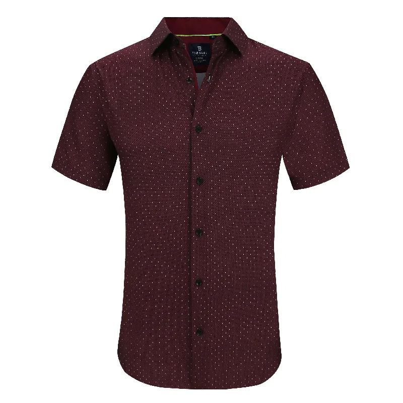 Men's distressed denim - look t - shirts with a rugged appealTom Baine Slim Fit Short Sleeve Performance Stretch Button Down Men's distressed denim - look t - shirts with a rugged appealTom Baine Slim Fit Short Sleeve Performance Stretch Button Down
