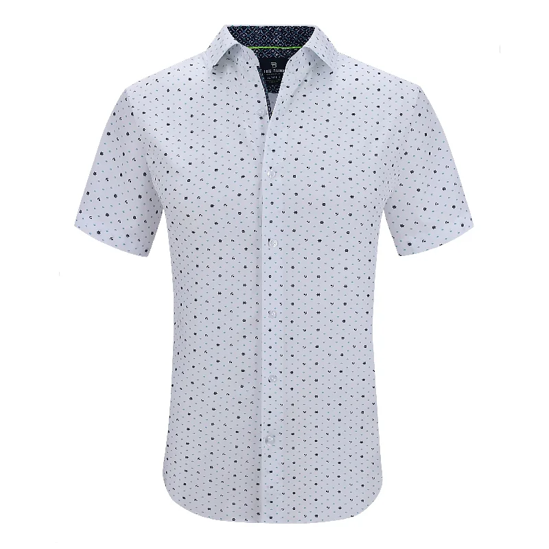 Men's distressed denim - look t - shirts with a rugged appealTom Baine Slim Fit Short Sleeve Performance Stretch Button Down Men's distressed denim - look t - shirts with a rugged appealTom Baine Slim Fit Short Sleeve Performance Stretch Button Down