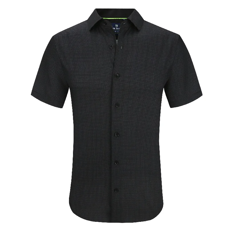 Men's slim - fit graphic t - shirts with vintage rock band printsTom Baine Slim Fit Short Sleeve Performance Stretch Button Down Men's slim - fit graphic t - shirts with vintage rock band printsTom Baine Slim Fit Short Sleeve Performance Stretch Button Down