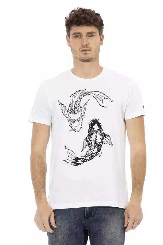 Men's tie - dye t - shirts with a bohemian styleTrussardi Action Chic Round Neck Cotton Men's Tee Men's tie - dye t - shirts with a bohemian styleTrussardi Action Chic Round Neck Cotton Men's Tee