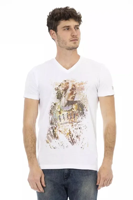 Men's lightweight performance t - shirts for running marathonsTrussardi Action Elegant V-Neck Short Sleeve Men's T-Shirt