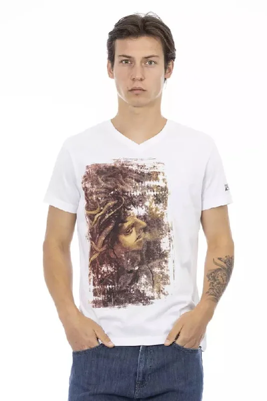Men's moisture - wicking athletic t - shirts for intense workoutsTrussardi Action Elegant V-Neck Tee with Chic Front Men's Print Men's moisture - wicking athletic t - shirts for intense workoutsTrussardi Action Elegant V-Neck Tee with Chic Front Men's Print
