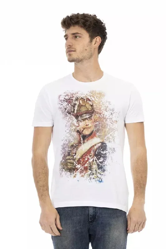 Men's slim - fit graphic t - shirts with vintage rock band printsTrussardi Action Sleek Cotton Blend Tee with Graphic Men's Front Men's slim - fit graphic t - shirts with vintage rock band printsTrussardi Action Sleek Cotton Blend Tee with Graphic Men's Front