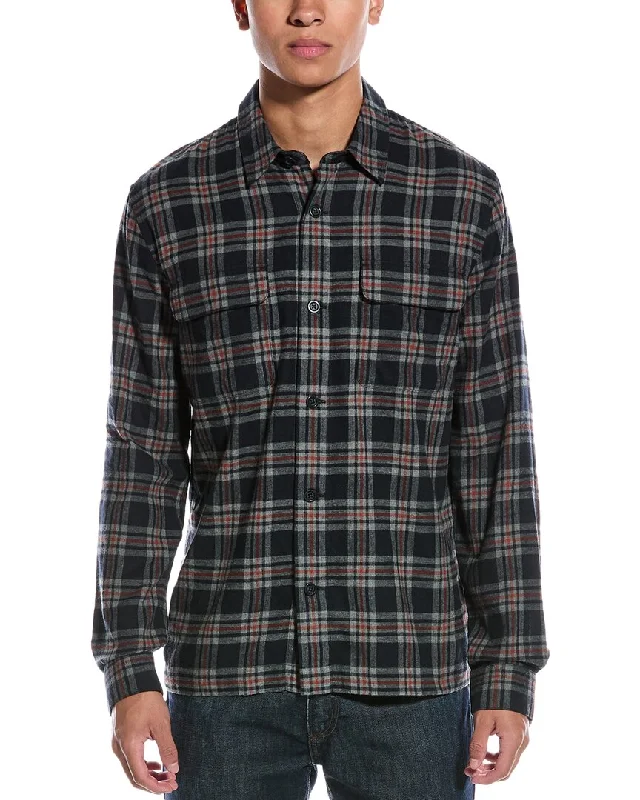 Men's v - neck muscle t - shirts for a body - building aestheticVince Brushed Flannel Shirt Men's v - neck muscle t - shirts for a body - building aestheticVince Brushed Flannel Shirt