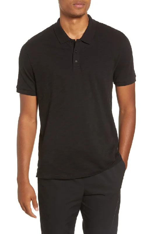 Men's short - sleeve linen t - shirts for summer beach outingsVince Men's Solid Black Short Sleeve Pima Cotton Polo T-Shirt Men's short - sleeve linen t - shirts for summer beach outingsVince Men's Solid Black Short Sleeve Pima Cotton Polo T-Shirt