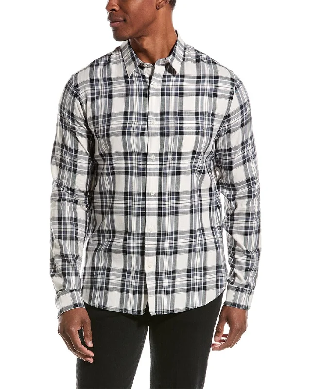 Men's UV - protection t - shirts for outdoor activities in the sunVince Ocean Plaid Shirt Men's UV - protection t - shirts for outdoor activities in the sunVince Ocean Plaid Shirt