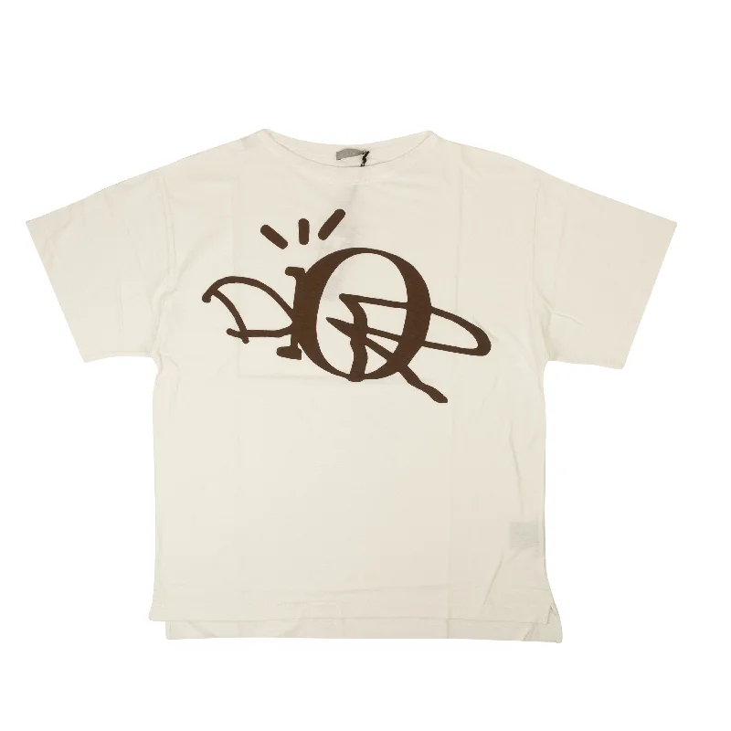Men's slim - fit graphic t - shirts with vintage rock band printsWhite And Brown Dior x Cactus Jack Slub Cotton T-Shirt Men's slim - fit graphic t - shirts with vintage rock band printsWhite And Brown Dior x Cactus Jack Slub Cotton T-Shirt