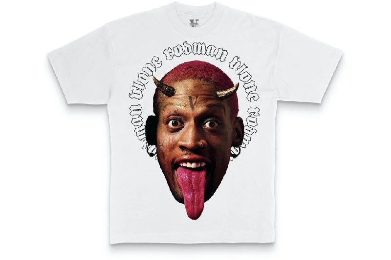 Men's v - neck muscle t - shirts for a body - building aestheticWhite Vlone X Rodman ANGEL VS DEMON TSHIRT Men's v - neck muscle t - shirts for a body - building aestheticWhite Vlone X Rodman ANGEL VS DEMON TSHIRT